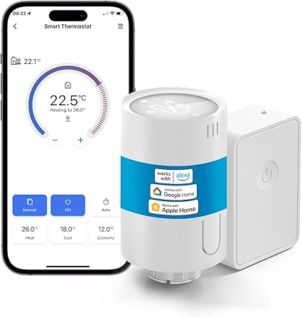 Meross Termostato de Radiador Inteligente con Hub