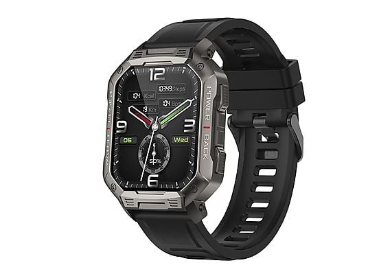 Smartwatch - DAM ELECTRONICS NX3 con modos deportivos, monitor cardiaco, de tensión y de O2. Batería de 410 mAh., Negro