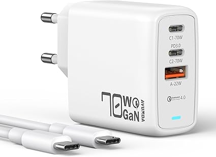 70W Cargador USB C GAN Tech,Cargador Carga Rapida 