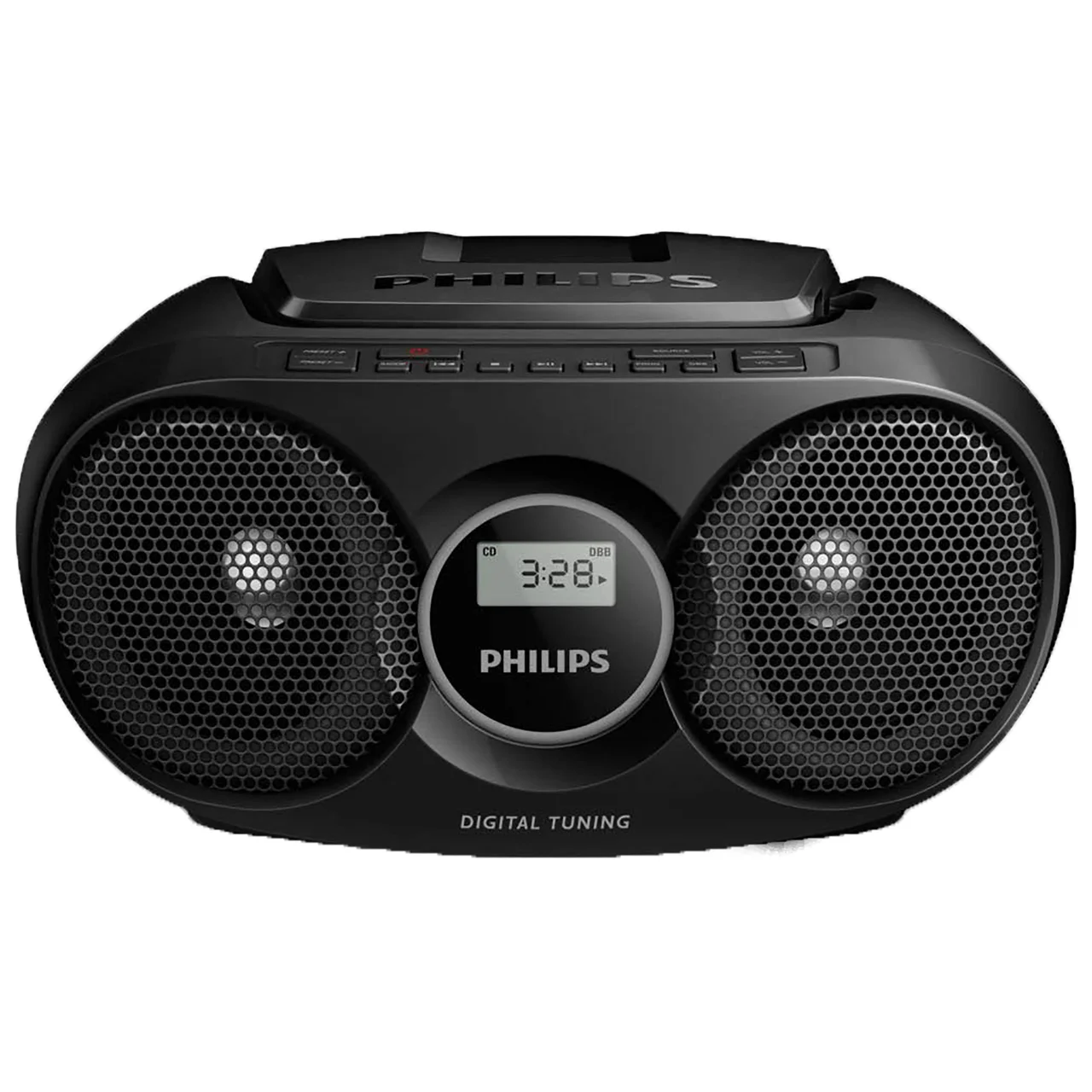 Reproductor de CD portátil PHILIPS AZ215R/12, USB reproductor, sintonizador digital de radio FM, color negro.