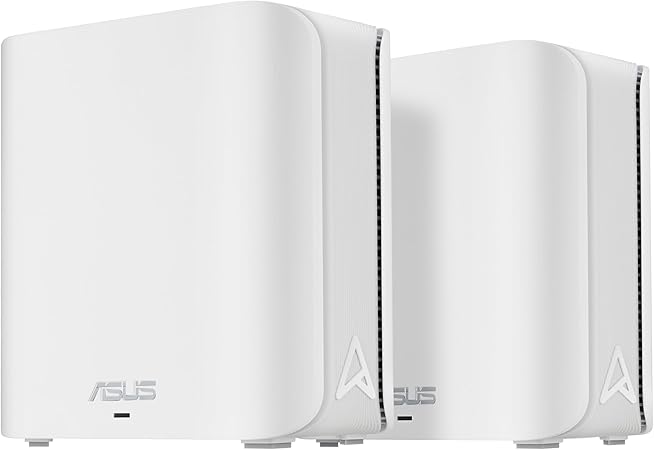 ASUS ZenWiFi BD4 2-Pack - Router Mesh WiFi 7 de Doble Banda, 3600 Mbps, Cobertura de 470 m², Dos Puertos 2,5G, Controles de Seguridad y parentales incluidos, Smart Home Master SSIDs, Blanco