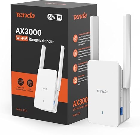 Tenda A33 Repetidor Wi-Fi 6 AX3000, Amplificador