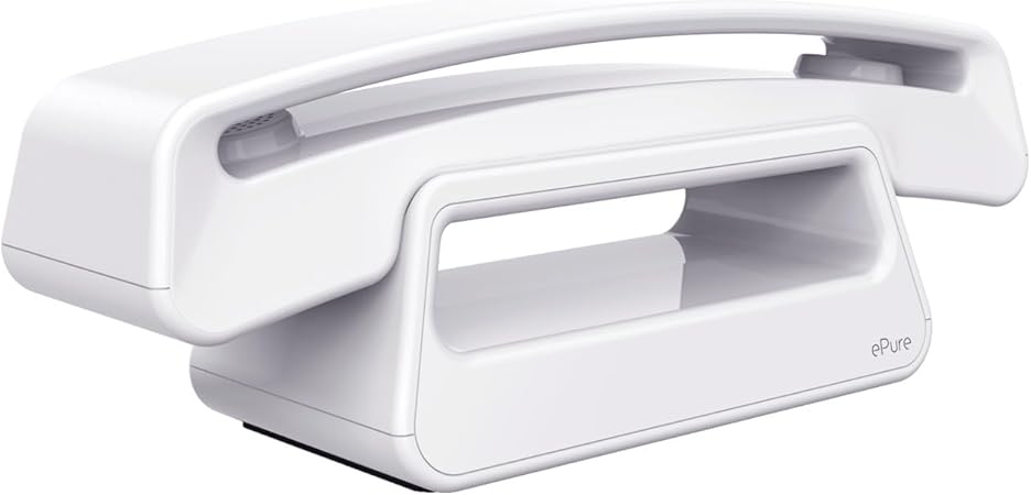 ALCATEL Epure Iconic - Teléfono Inalámbrico DECT - Diseño Vintage - Gran Pantalla Gráfica Altamente Legible - Manos Libres - Bloqueo de Llamadas - Blanco